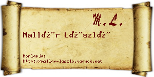Mallár László névjegykártya