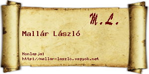 Mallár László névjegykártya